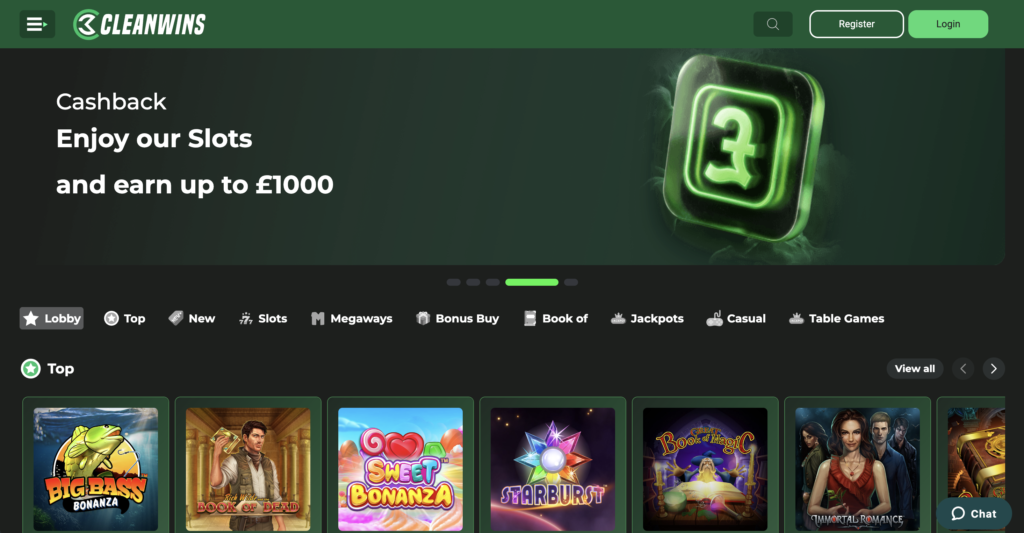 Clean Wins Credit Card Casino.